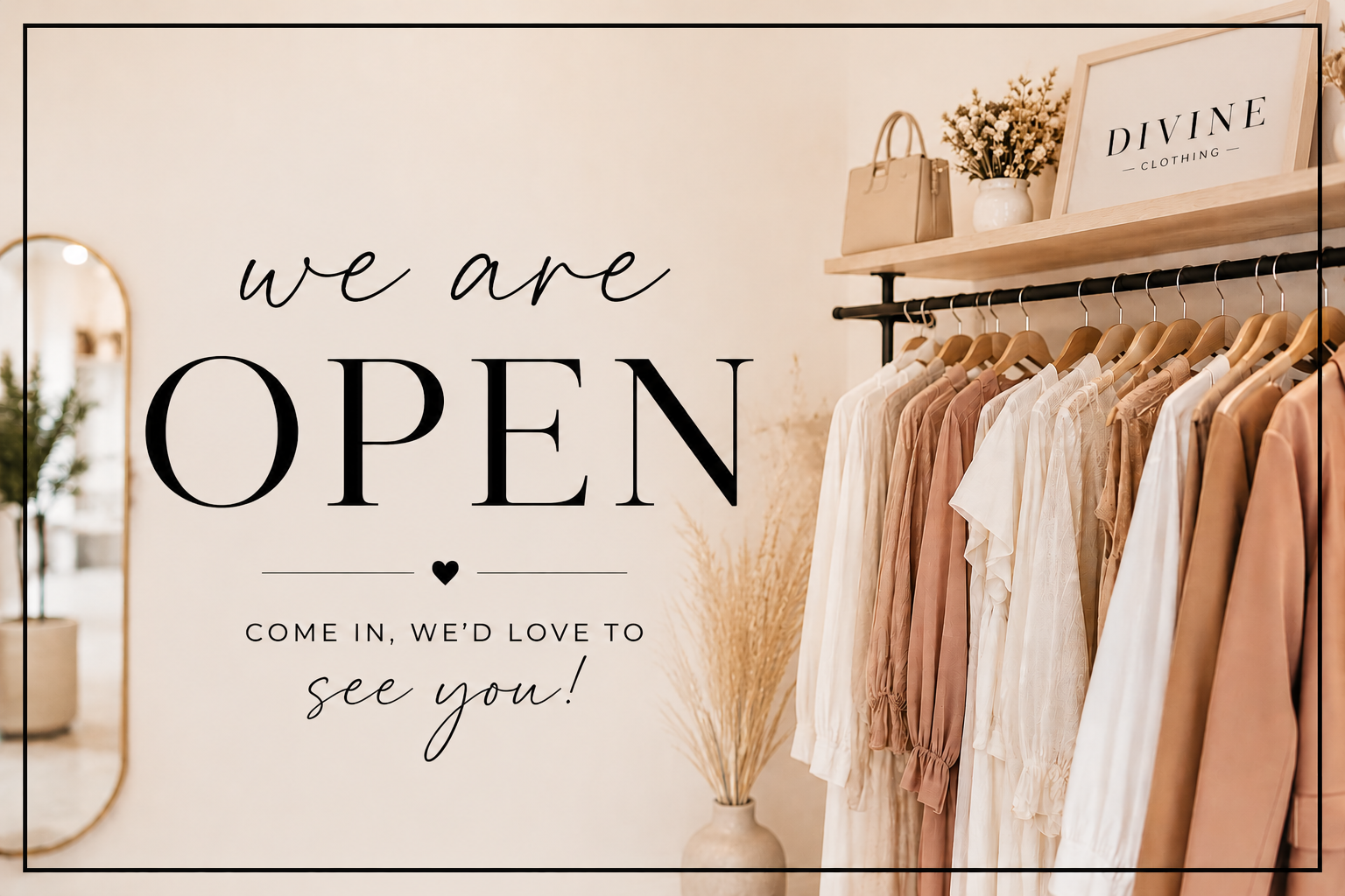Divine Clothing open 7 days